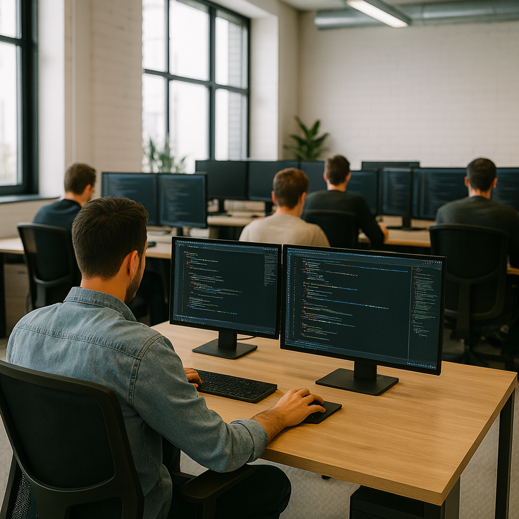 Equipo creando una página web moderna